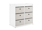 Bianca White with Flax (769) 3-Hayes Fabric Bin Changer