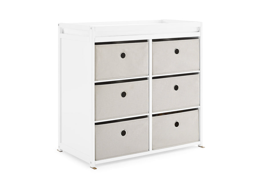 Bianca White with Flax (769) 3-Hayes Fabric Bin Changer