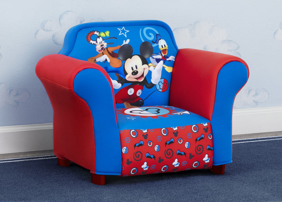 Mickey Hot Dog (1054) 1-Mickey Mouse Kids Upholstered Chair with Sculpted Plastic Frame