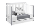 Bianca White with Grey (166) 5-Mercer 6-in-1 Convertible Crib with Storage Trundle