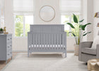 Textured Grey (1450) 1-Sweet Beginnings Sage Flat Top 6-in-1 Convertible Crib