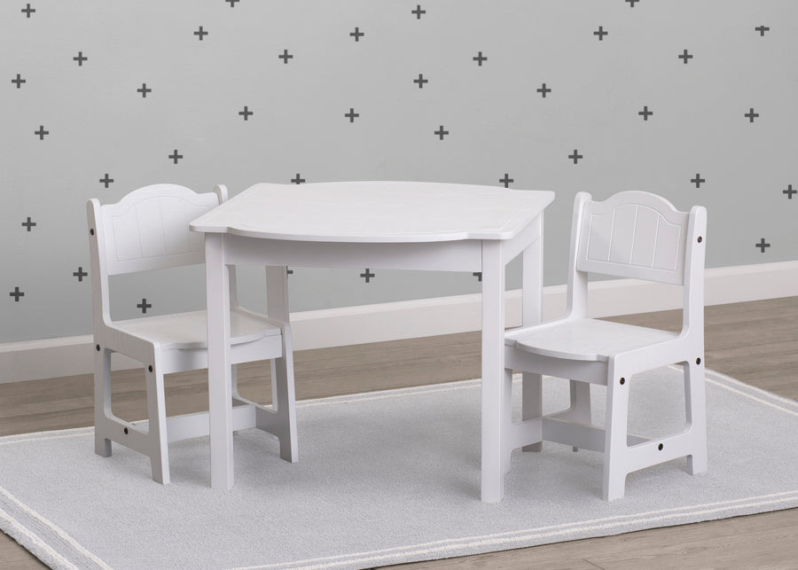 Textured White (1349) 9-Newport Table and 2 Chair Set