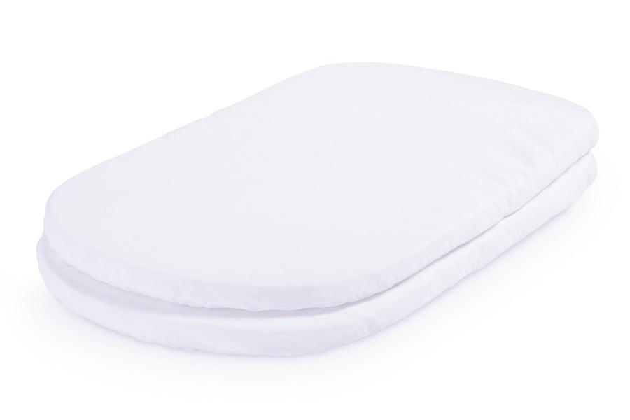 White (100) 3-Fitted Bassinet Sheet Set, 2-Pack - Compatible with the Following Delta Children Bassinet: 25402