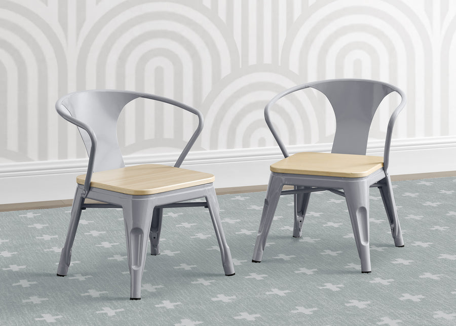 Grey with Natural (1439) 1-Bistro 2-Piece Chair Set