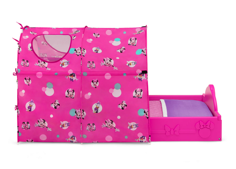 Minnie Mouse (1063) 3-Minnie Mouse Plastic Sleep and Play Toddler Bed with Canopy