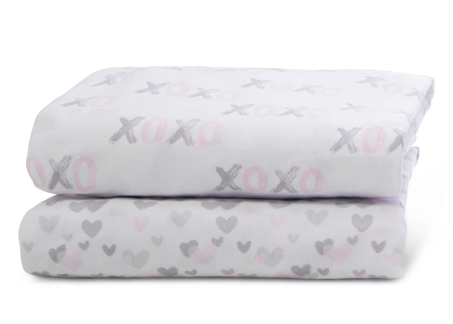 DCB: Hearts N Kisses (3021) 7-Hearts N Kisses Fitted Crib Sheets - 2 Pack