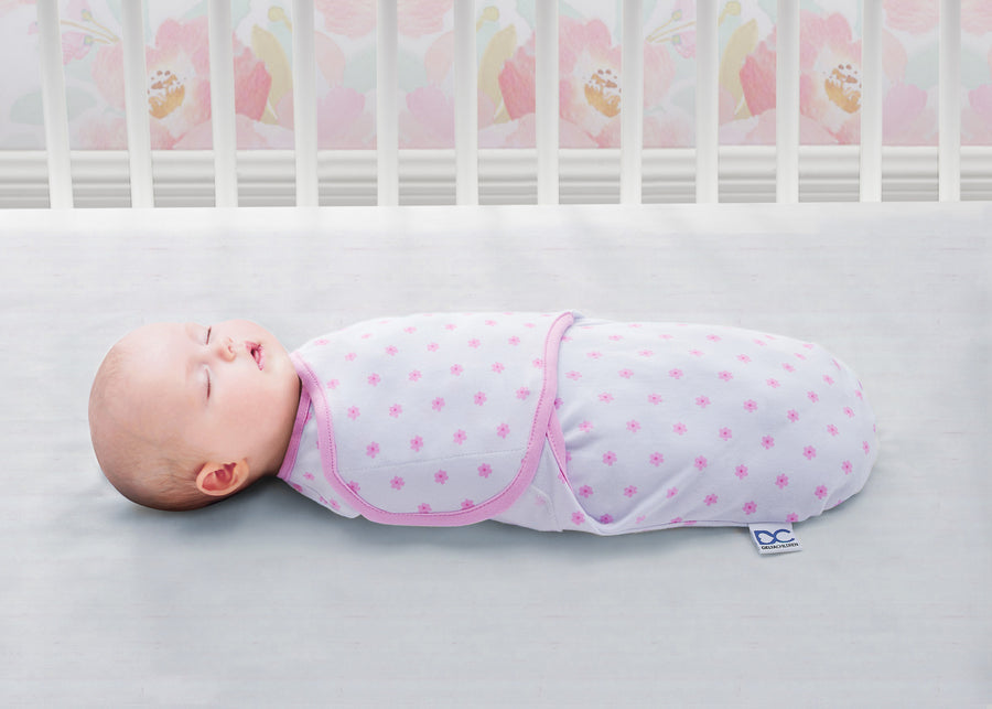 Girl (5004) 3-Little Lambs Adjustable Swaddle Wrap - Size Extra Small, Fits Babies 0-3 Months/4-7 lbs., 3-Pack