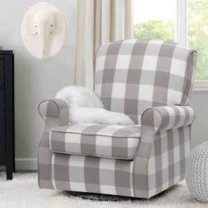 Grey Plaid (1354) 20-Oakley Nursery Glider Swivel Rocker Chair