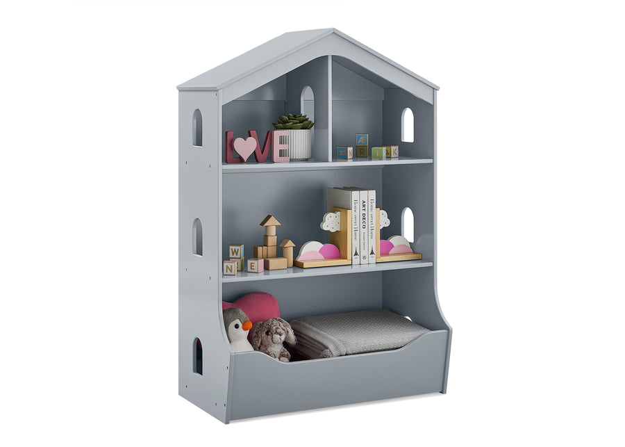 Grey (026) 3-Playhouse Bookcase with Toy Storage