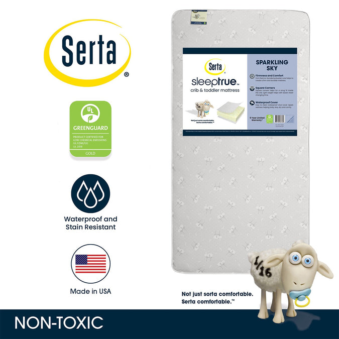 No Color (NO) 2-SleepTrue Sparkling Sky 5-Inch Crib and Toddler Mattress