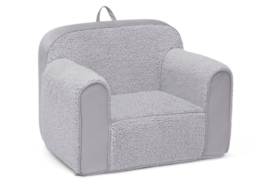 Grey Sherpa with Grey Suede (5048) 3-Cozee Sherpa and Suede Chair for Kids