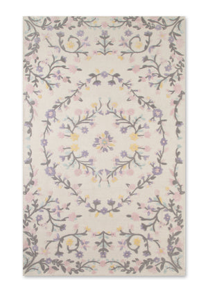 Assorted (999) 3-Floral Garden Hand-Tufted Wool Blend Area Rug 5x8