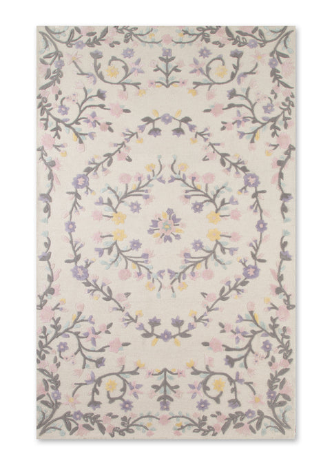 Assorted (999) 3-Floral Garden Hand-Tufted Wool Blend Area Rug 5x8