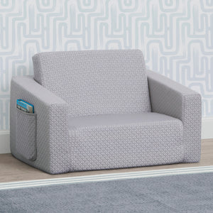 iComfort Grey (5080) 21-iComfort Memory Foam Flip-Out 2-in-1 Convertible Chair to Lounger for Kids