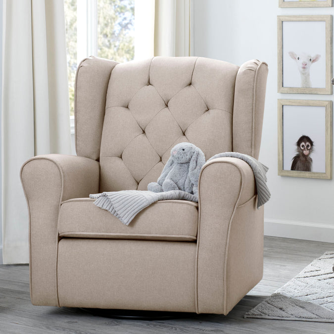 Flax (710) 26-Emma Nursery Glider Swivel Rocker Chair