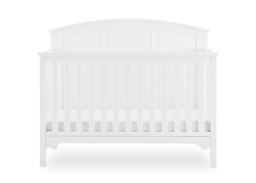 Textured White (1349) 18-Sweet Beginnings Sage Curve Top 6-in-1 Convertible Crib