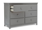Grey (026) 4-Emerson 6 Drawer Dresser with Interlocking Drawers