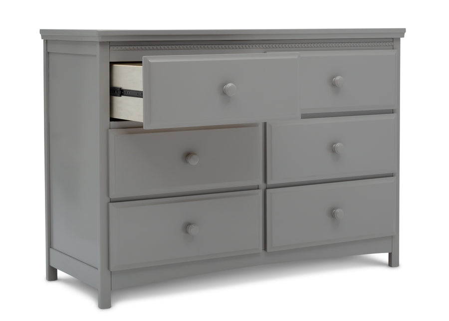 Grey (026) 4-Emerson 6 Drawer Dresser with Interlocking Drawers
