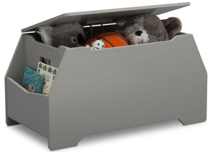 Delta Children Grey (026) Nolan Toybox (W101450), Right Silo with Props, a3a 5-Signature Toy Box w/ Book Storage