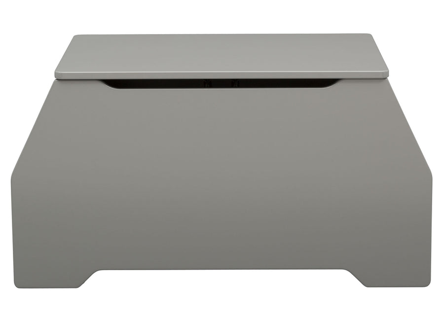 Delta Children Grey (026) Nolan Toybox (W101450), Front View, a4a 8-Signature Toy Box w/ Book Storage