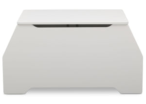 Delta Children Bianca White (130) Nolan Toybox (W101450), Front View, b4b 12-Signature Toy Box w/ Book Storage