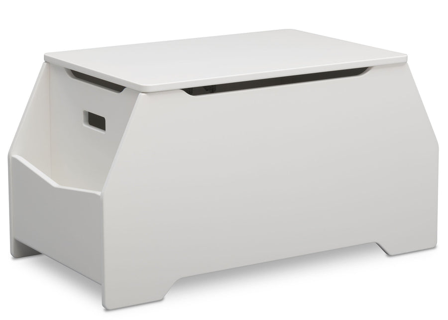 Delta Children Bianca White (130) Nolan Toybox (W101450), Right Silo, b2b 3-Signature Toy Box w/ Book Storage
