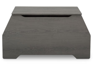 Delta Children Crafted Grey (1333) Nolan Toybox (W101450), Front View, c4c 16-Signature Toy Box w/ Book Storage