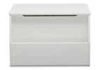 Delta Children Bianca White (130) Nolan Toybox (W101451), Front Facing b4b 4-Classic Toy Box with Book Storage