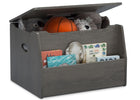 Delta Children Crafted Grey (1333) Nolan Toybox (W101451), Right Silo with Props c3c 10-Classic Toy Box with Book Storage