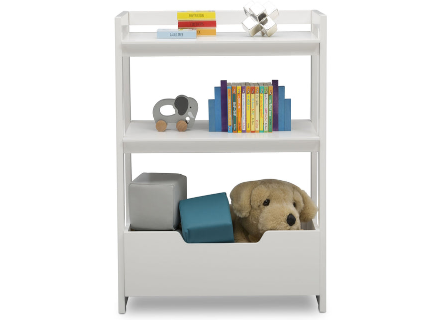 Delta Children Bianca White (130) Gateway Small Laddershelf (W101452), Front Silo with Props, b3b 5-Small Ladder Shelf - toddler bundle