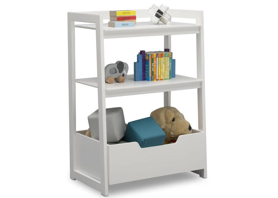 Delta Children Bianca White (130) Gateway Small Laddershelf (W101452) 6-Small Ladder Shelf - toddler bundle