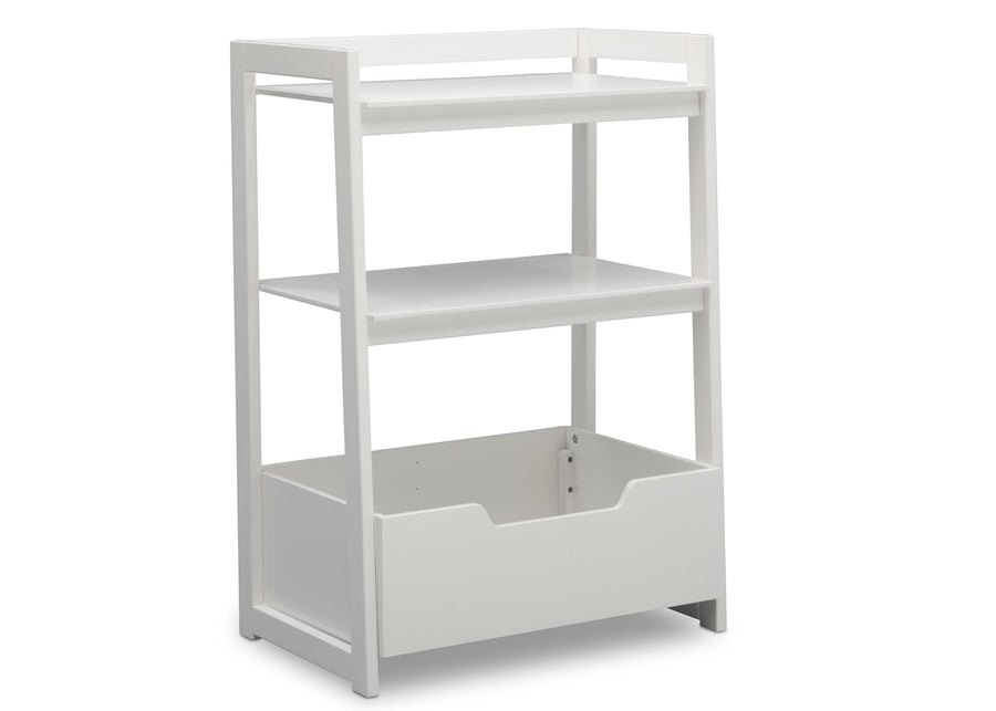 Delta Children Bianca White (130) Gateway Small Laddershelf (W101452), Right Facing Silo, b2b 4-Small Ladder Shelf - toddler bundle