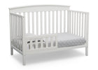 Delta Children Bianca White (130) Finley 4-in-1 Convertible Baby Crib Toddler Bed Angled View a5a 6-Finley 4-in-1 Convertible Baby Crib