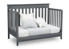 Delta Children Charcoal Grey (029) Cameron 4-in-1 Convertible Baby Crib Day Bed Angled View a6a 7-Cameron 4-in-1 Convertible Baby Crib