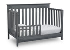 Delta Children Charcoal Grey (029) Cameron 4-in-1 Convertible Baby Crib Toddler Bed Angled View a5a 6-Cameron 4-in-1 Convertible Baby Crib