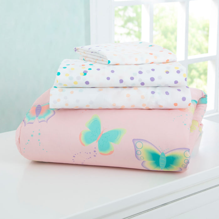 Flutter (3016) 3-Girls 4-Piece Toddler Bedding Set
