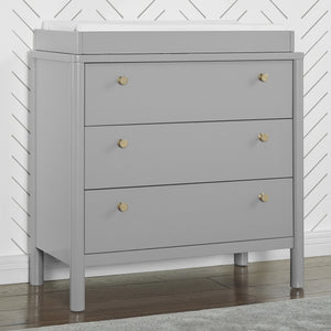 Grey (026) 17-Remy 3 Drawer Dresser with Changing Top