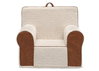 DCB: Cream Sherpa with Brown Leather (5047) 2-Deluxe Cozee Sherpa and Faux Leather Chair for Kids
