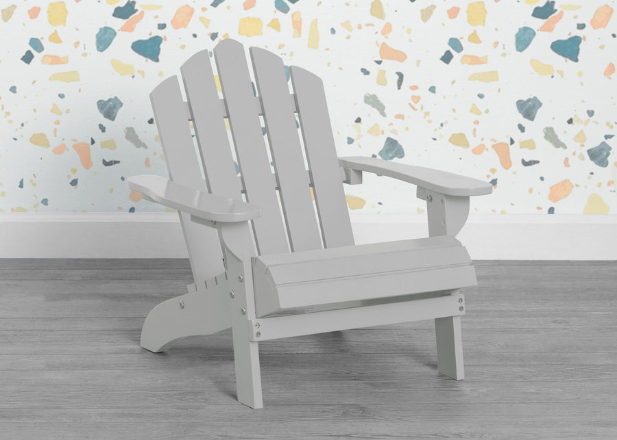 Grey (427C) 12-Kids Wood Adirondack Chair for Indoor & Outdoor Use