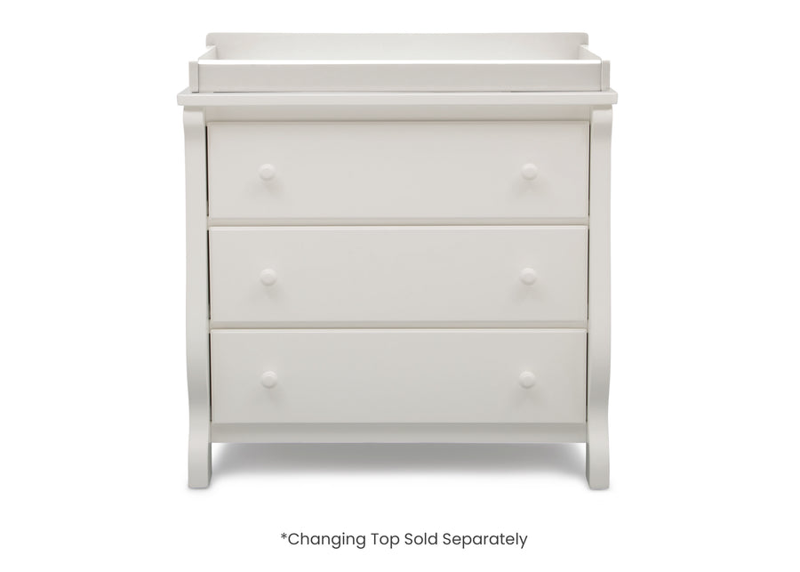 White (100) 5-Universal 3 Drawer Dresser