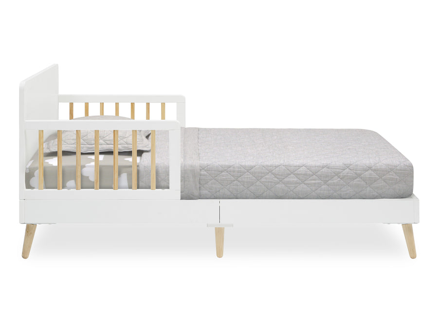 Bianca White with Natural (123) 3-Logan Wood Toddler Bed