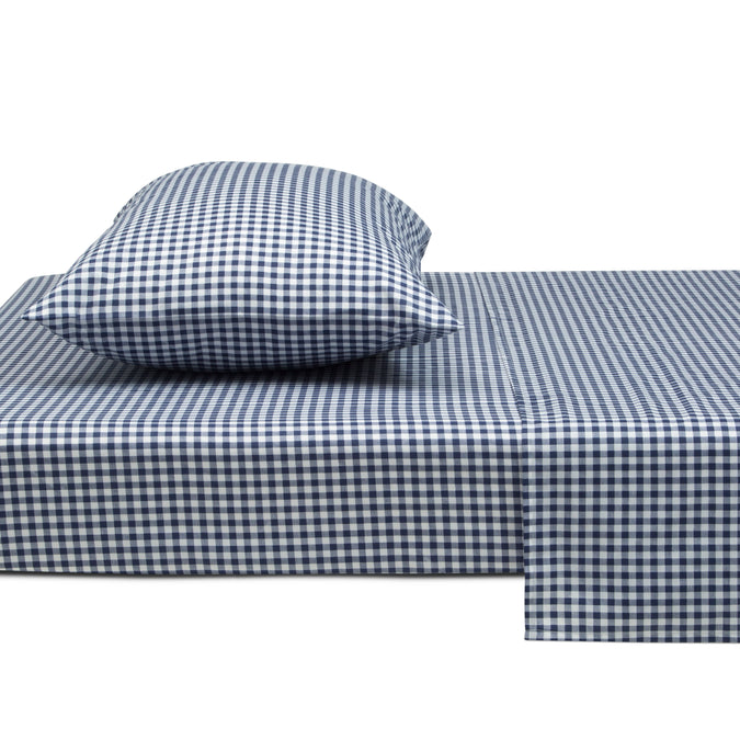DCB: Navy Gingham (3220) 6-Navy Gingham 3-Piece Twin Sheet Set