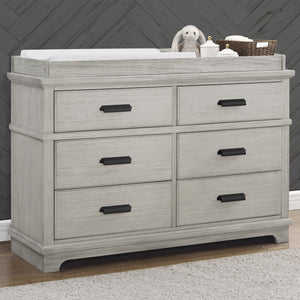 Rustic Mist (1373) 5-Asher 6 Drawer Dresser with Changing Top