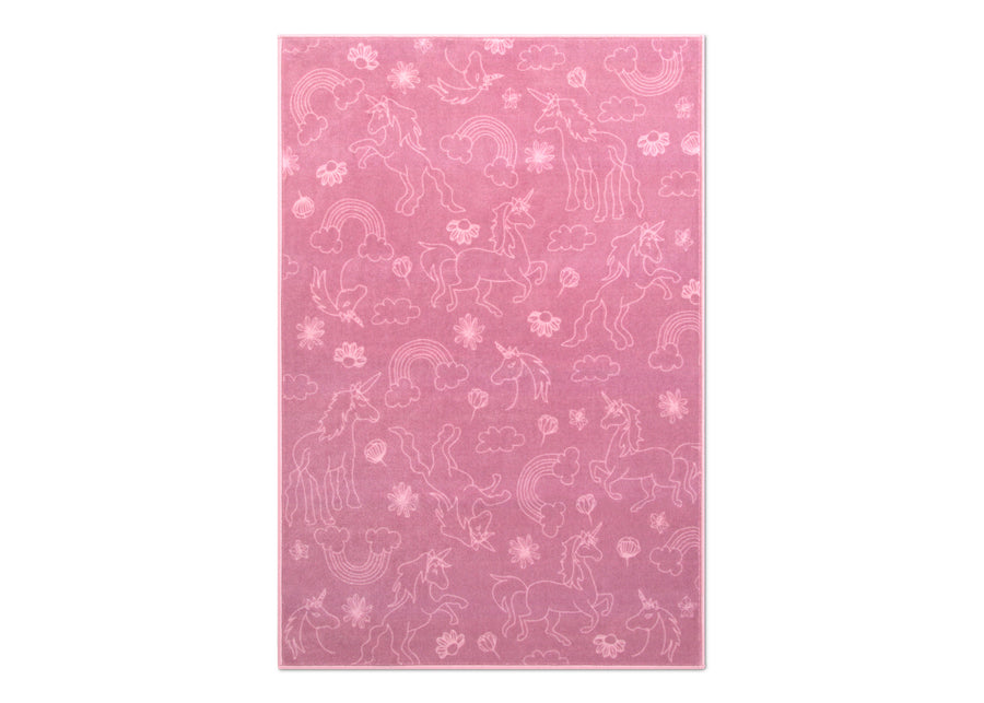 Unicorn (3011) 2-Unicorn Rectangle Area Rug for Kids, 39-Inch x 59-Inch