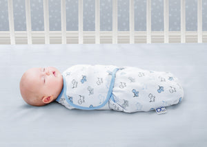 Boy (5003) 1-Little Lambs Adjustable Swaddle Wrap - Size Small/Medium, Fits Babies 0-3 Months/7-14 lbs.