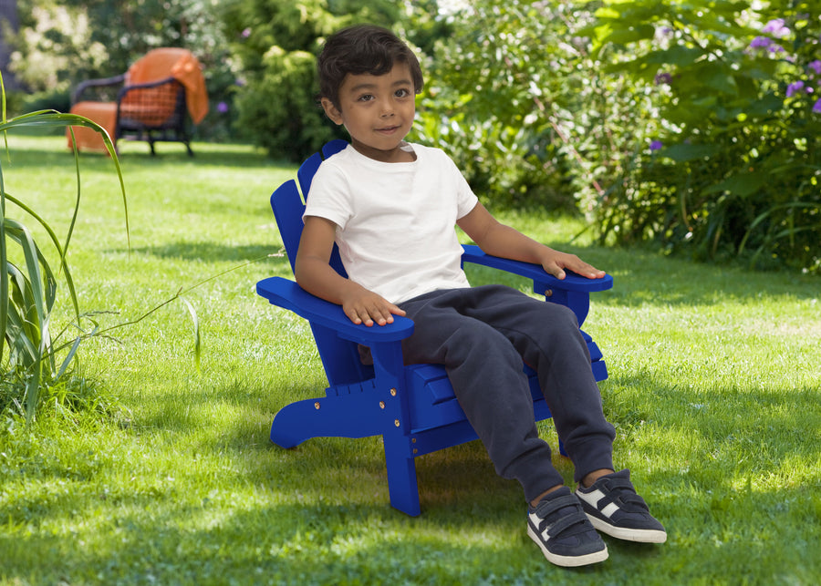 Navy (2747C) 1-Kids Wood Adirondack Chair for Indoor & Outdoor Use