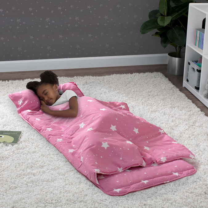 Blushing Stars (3004) 42-Personalized Nap Mat with Included Pillow and Blanket for Toddlers & Kids