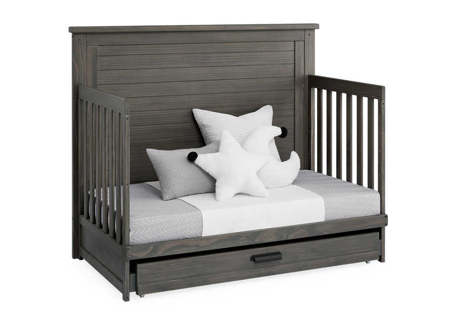 Rustic Grey (084) 14-Caden 6-in-1 Convertible Crib with Trundle Drawer