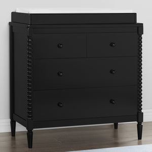 Black (001) 10-Saint 4 Drawer Dresser with Changing Top
