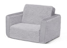Grey Sherpa with Grey Suede (5048) 4-Cozee Flip-Out Sherpa and Suede 2-in-1 Convertible Chair to Lounger for Kids